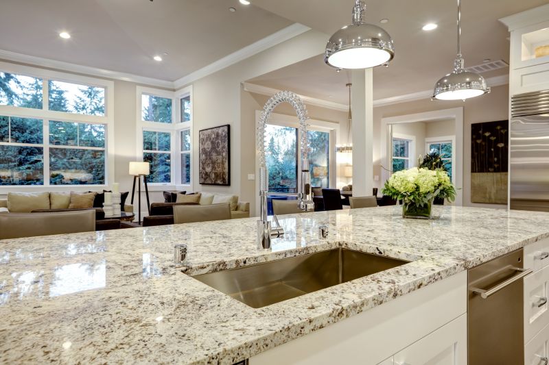 Elegant kitchen with granite countertops